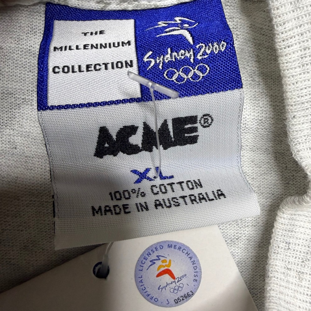 Acme T-Shirt Men XL Gray Sydney 2000 Olympics Embroidered Millennium Vintage NWT - Picture 6 of 9
